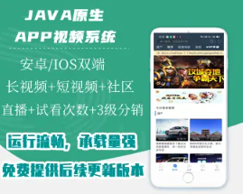 视频APP正版JAVA纯原生短视频长视频